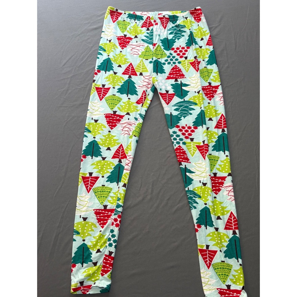 Two Left Feet Christmas Tree Holiday Leggings Women L/XL
